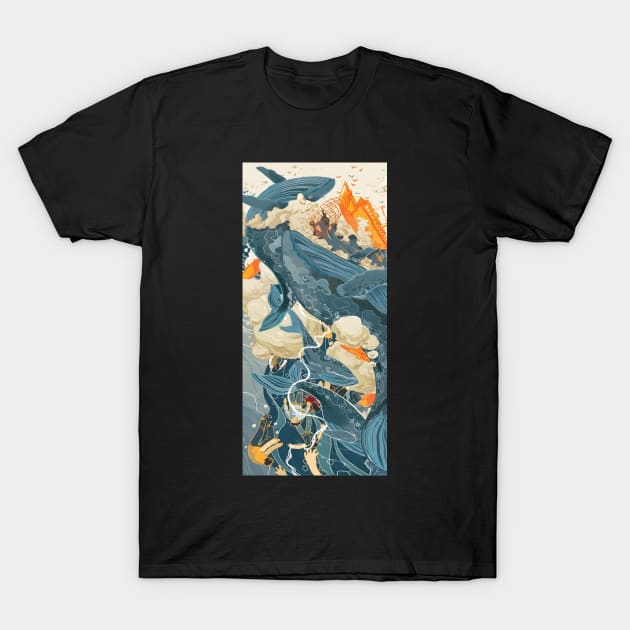 The Myth of Japanese Whales T-Shirt by Dawaly